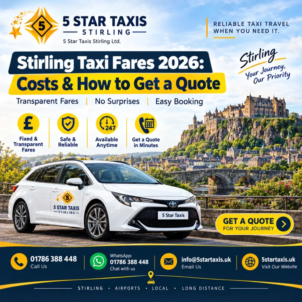 Stirling Taxi Fares 2026: Costs & How to Get a Quote